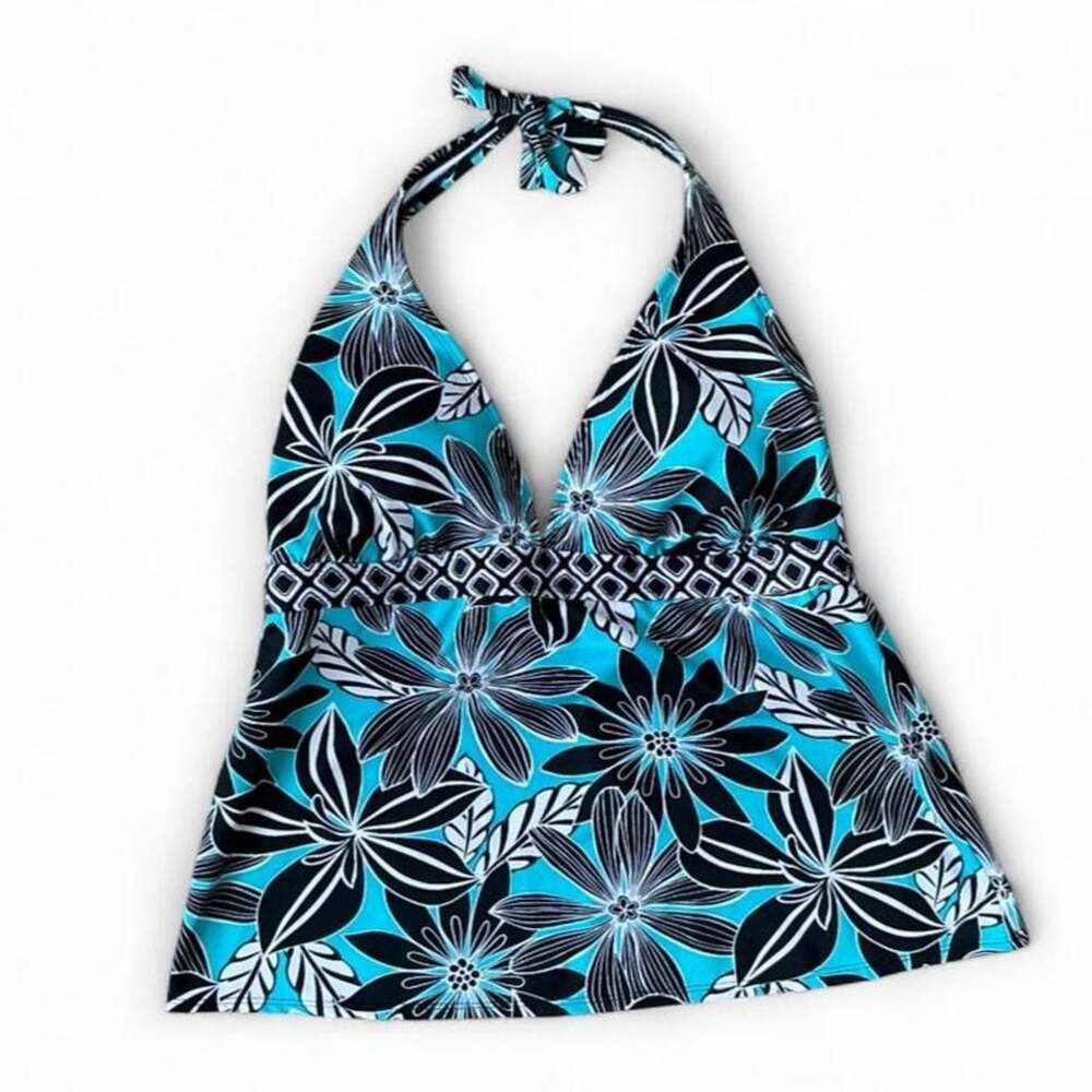 Y2K Pure Paradise Floral Halter Tankini Swim Top – Size 38C